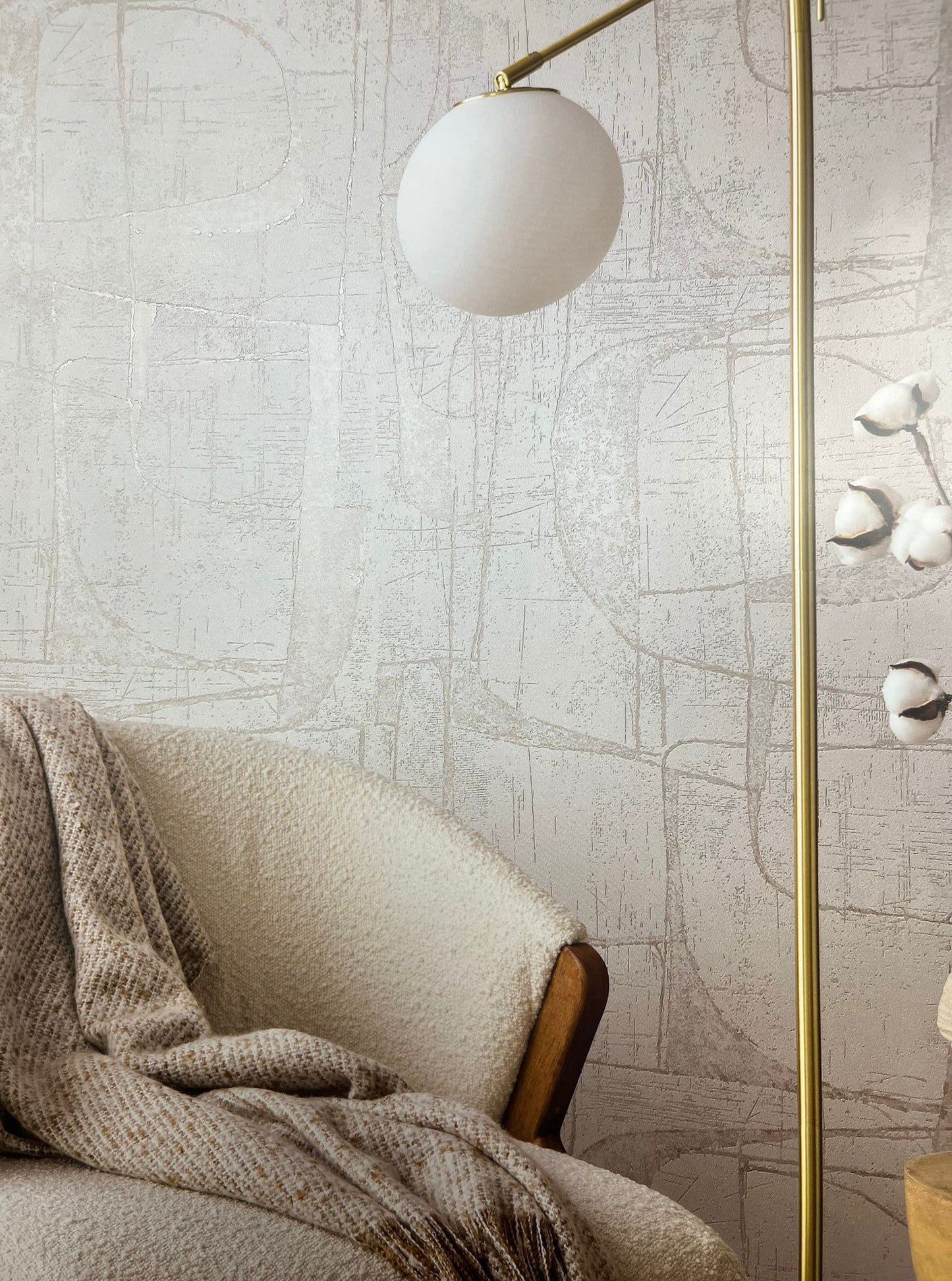 Light GOLD, OFF White Abstract