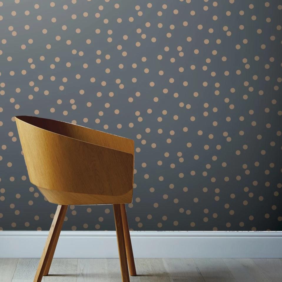 Polkadots Gold and Charcoal