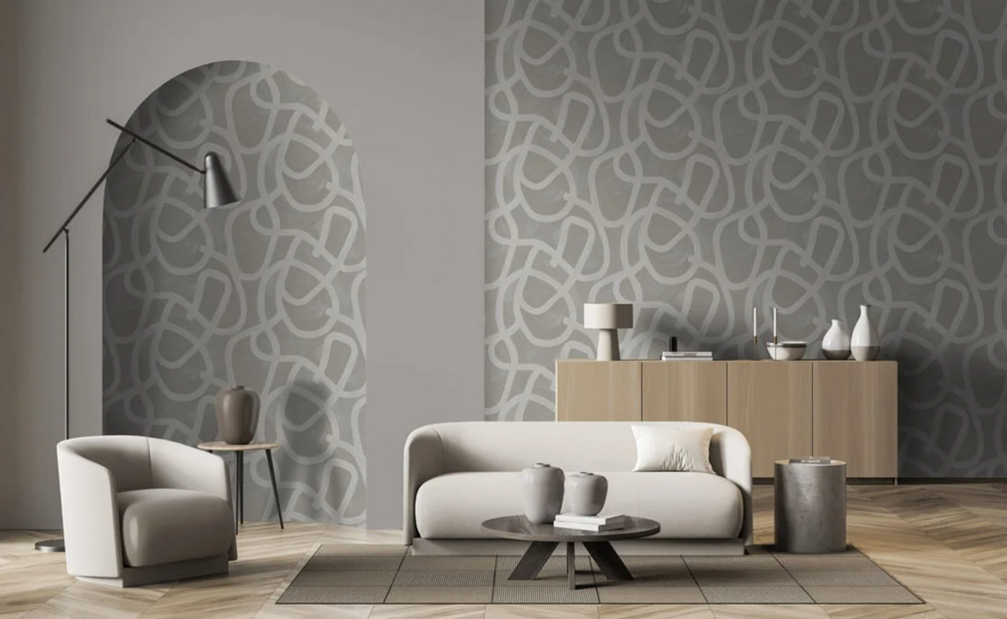 Silver on Silver Swirls