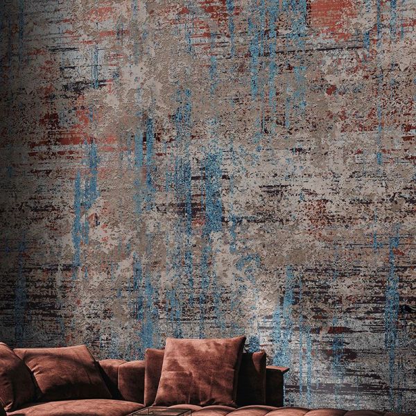 Red & Blue Distressed Cement