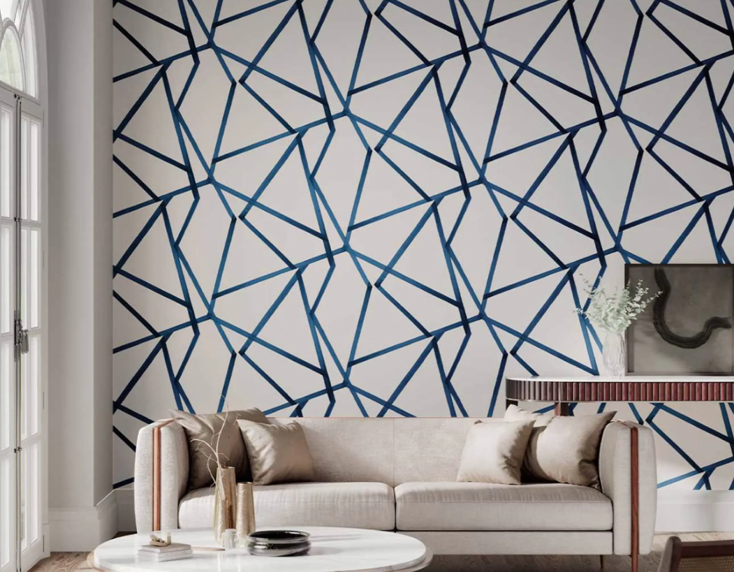 Blue Geometric Lines